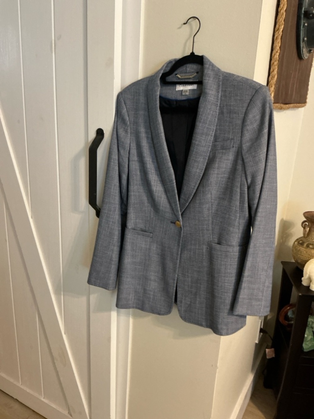 Calvin Klein Men's Gray Textured Single-Button Blazer